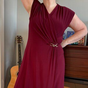 👗 Wrap-Style Midi Dress with Buckle Waist | Tradition | Good Condition